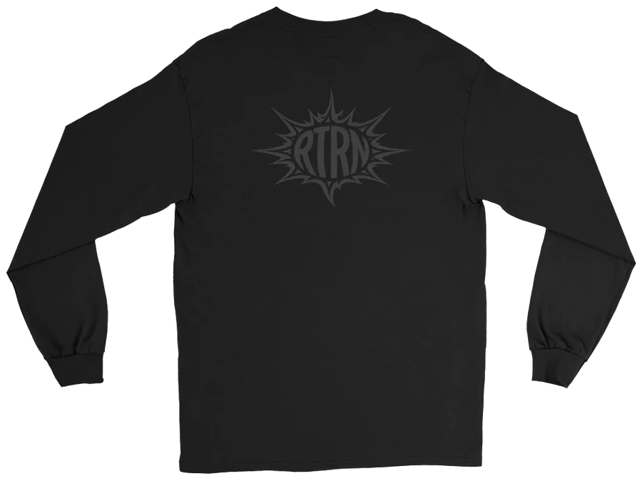 Back of the RTRN Nocturnal Embroidered Long Sleeve with a tone-on-tone burst logo
